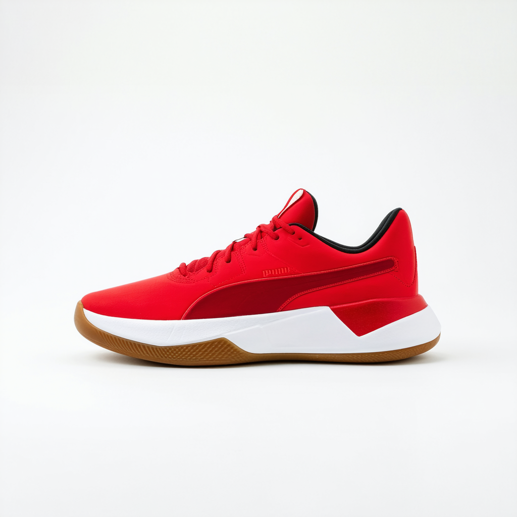PUMA Mens Clyde Hardwood Team Basketball Sneakers Shoes Casual - Red