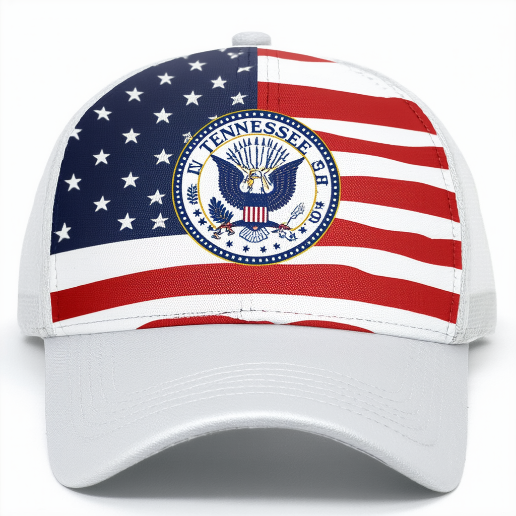 Tennessee Seal and American Flag Adjustable Baseball Cap