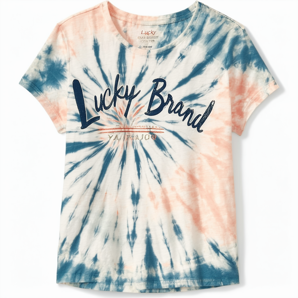 Lucky Brand Girls' Short Sleeve Tie Dye Graphic T-Shirt