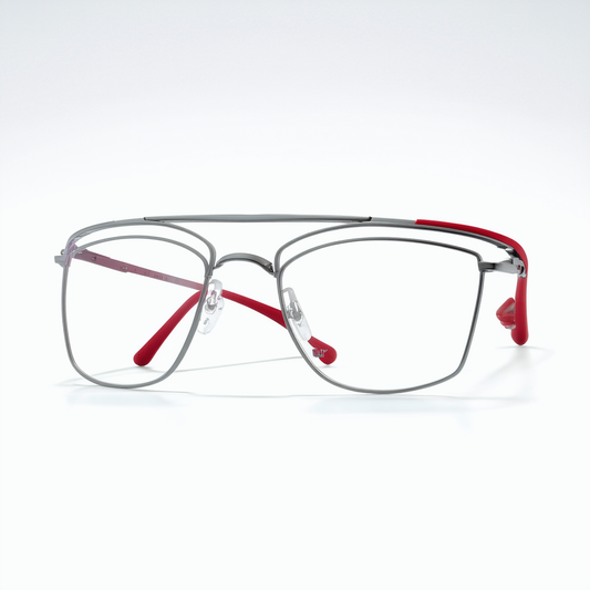 Nike Eyeglasses 7071/1 078 Matte Platinum/Red Demo 57 14 135