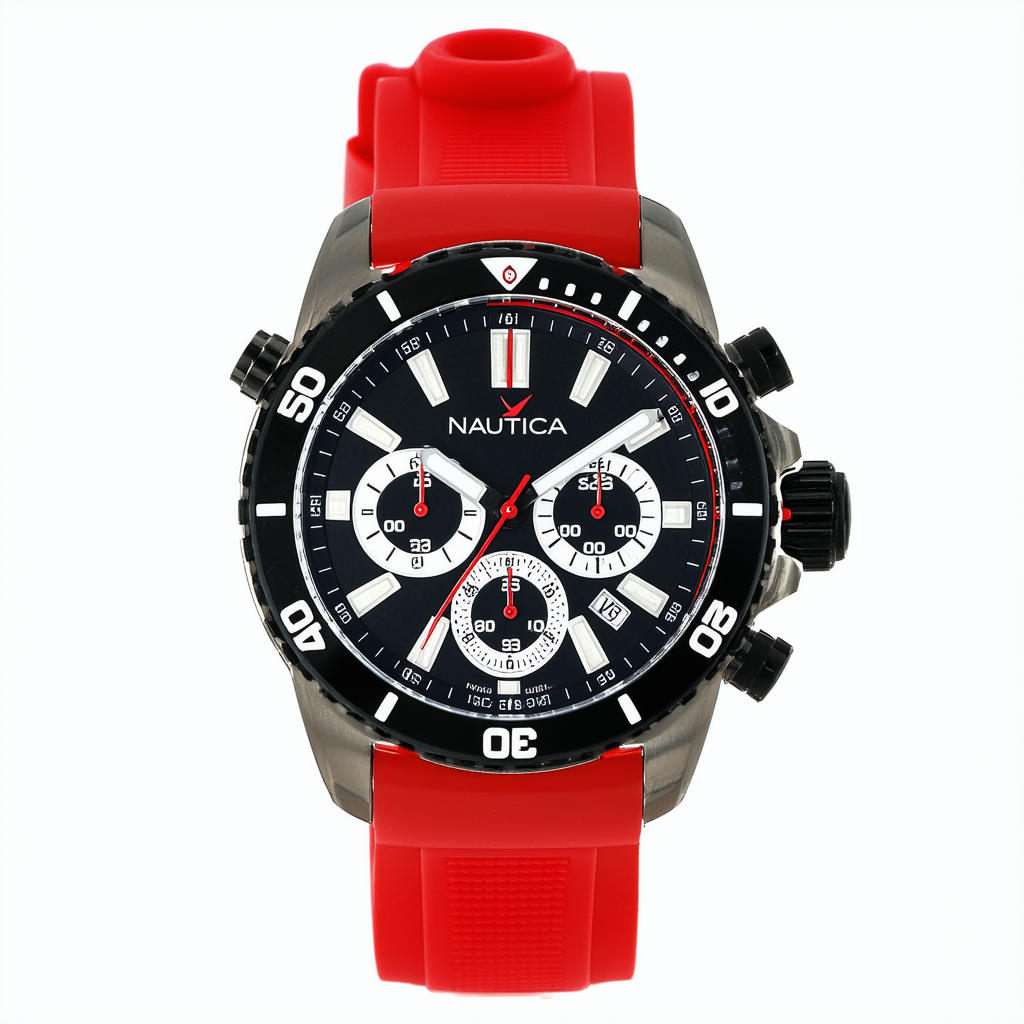 Nautica Men's NAD13521G NST 10 Analog Display Quartz Red Watch