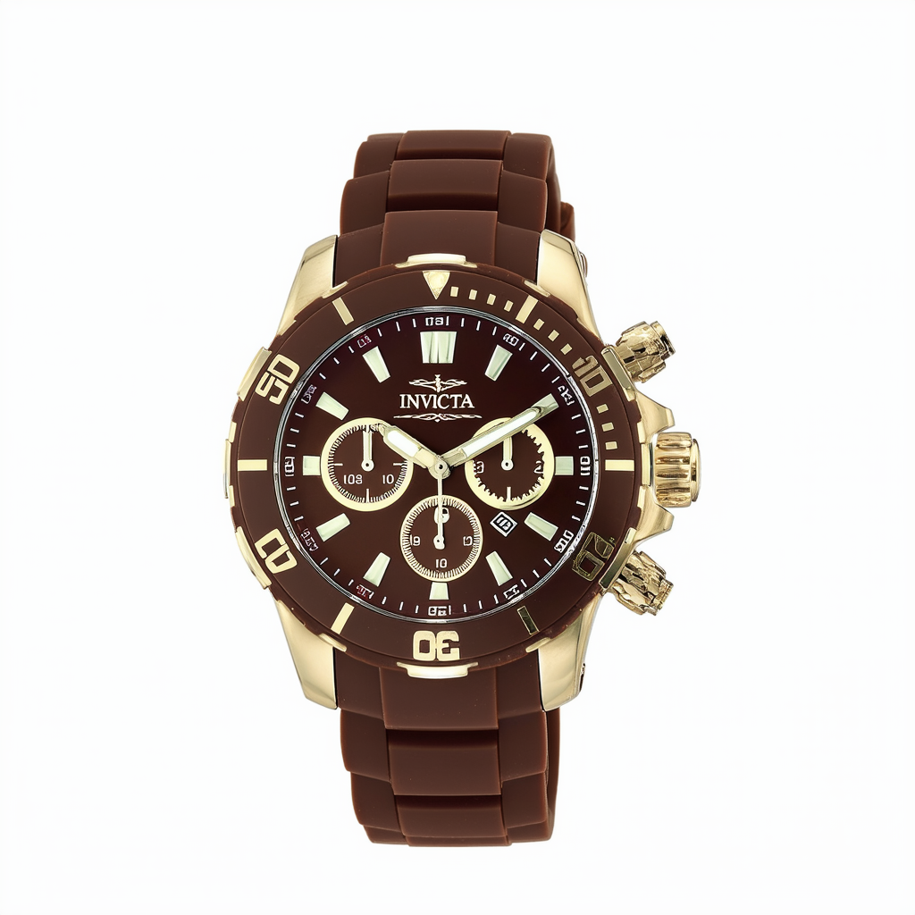 Invicta Men's 10257 Sea Spider Chronograph Brown Sunray Dial Brown Polyurethane Watch