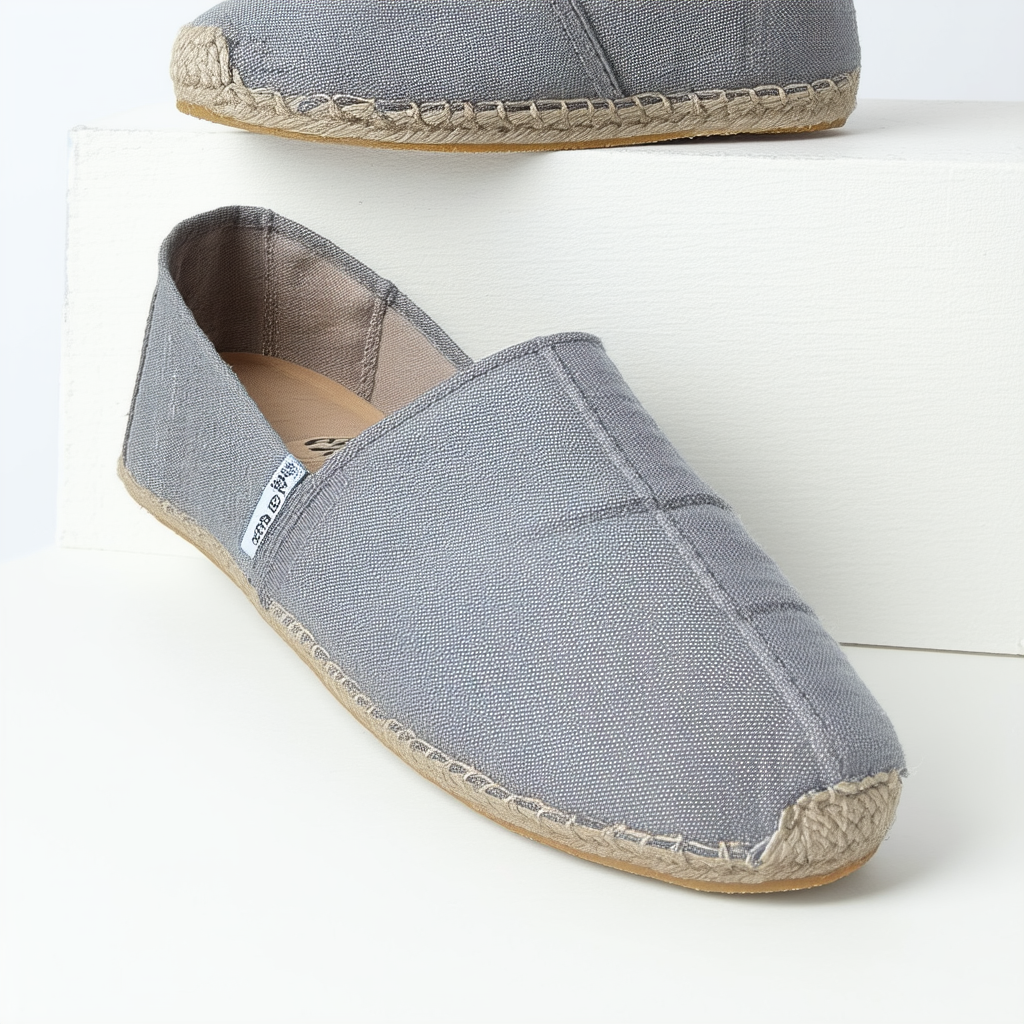 TOMS Women's Deconstructed Alpargata Drizzle Grey Slub Chambray 6 M
