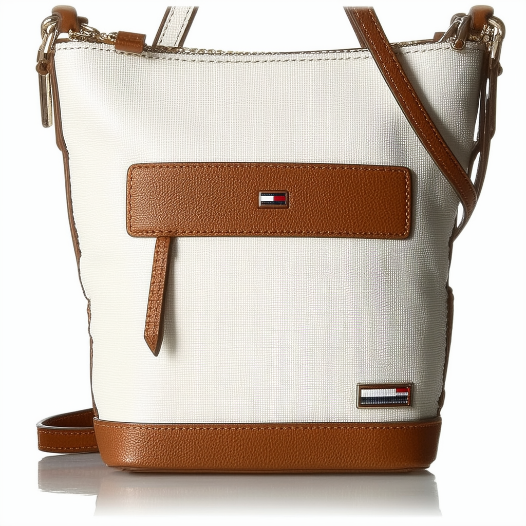 Tommy Hilfiger Emma Mini Conv Travel Tote, Off White/Cognac, One Size