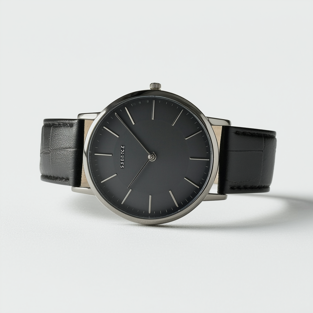 Skagen Women's SKW2194 Ancher Gunmetal-Tone Stainless Steel Watch with Black Leather Strap