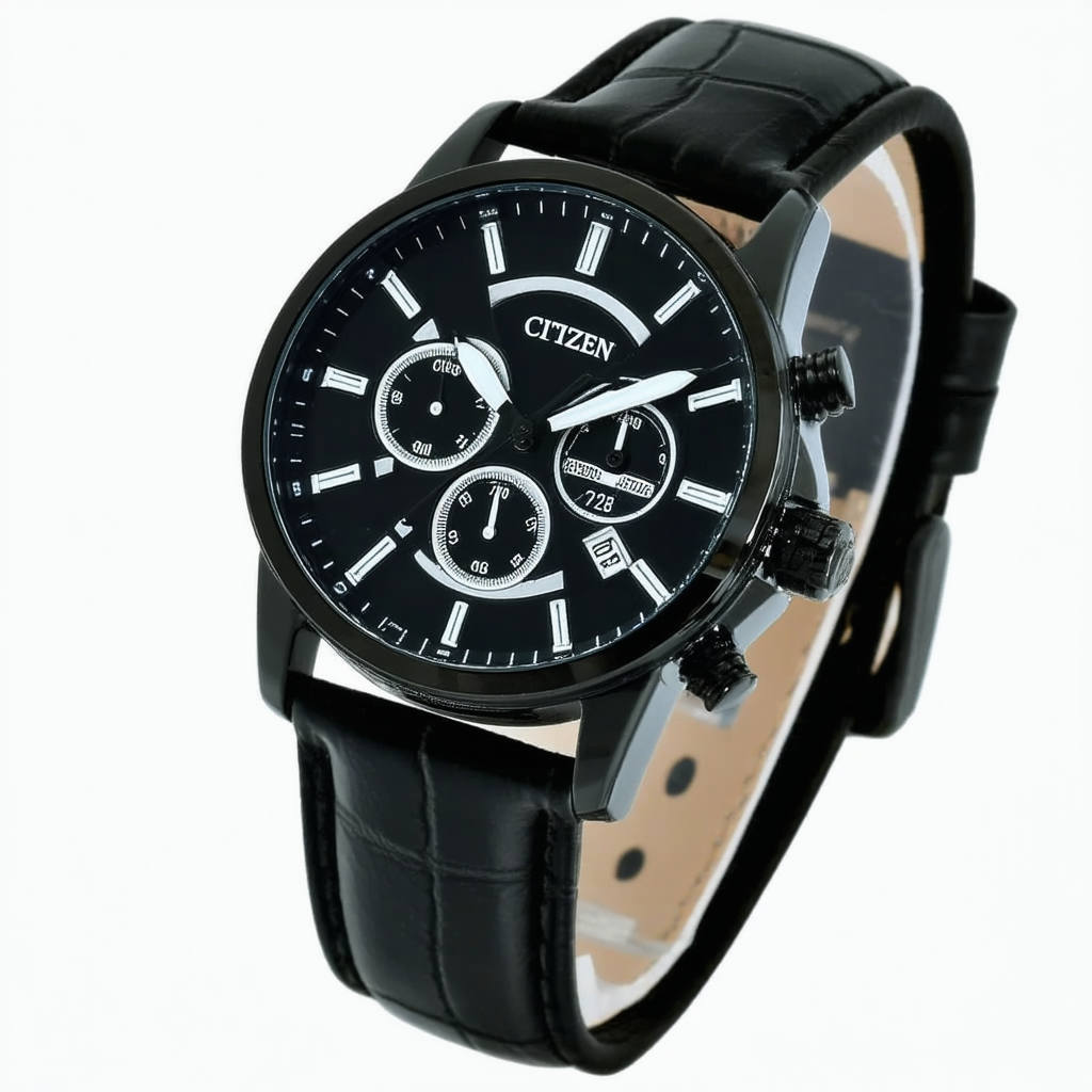 Citizen Men's AN3625-07X Black Leather Japanese Quartz Fashion Watch