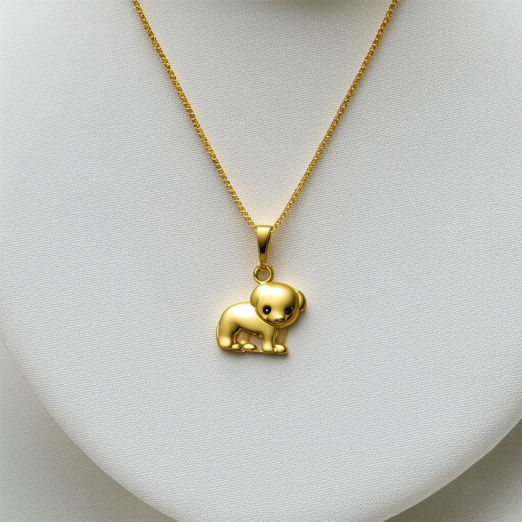Amazon Collection Gold-Plated Silver Animal with Baby Pendant Necklace, 18"