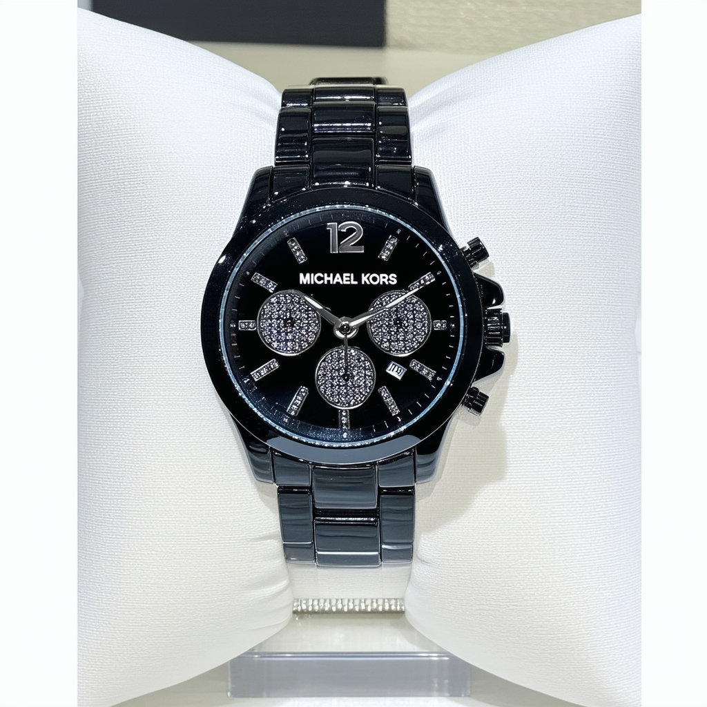 Michael Kors Women's MK5309 Black Ceramic Glitz Watch