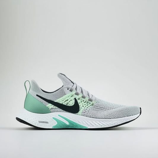 Nike Women's Epic React Flyknit Light Silver/Sail/Mica Green Running Shoe