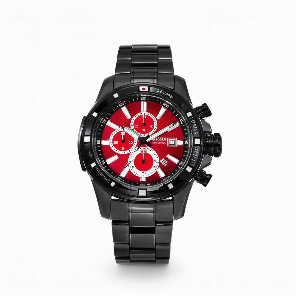 Swiss Legend Men's 10028-BKRSA Throttle Chronograph Red Dial Black Ceramic Watch