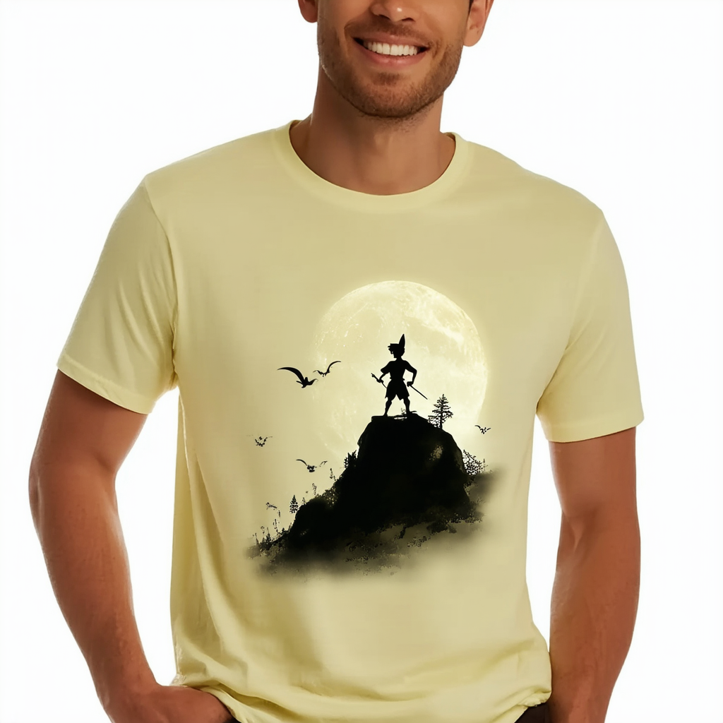 Disney Peter Pan Neverland Northstar Character Silhouette Mens T-Shirt
