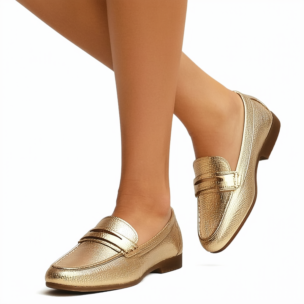 Anne Klein Women's Noris Leather Moccasin, Light Gold, 10.5 M US