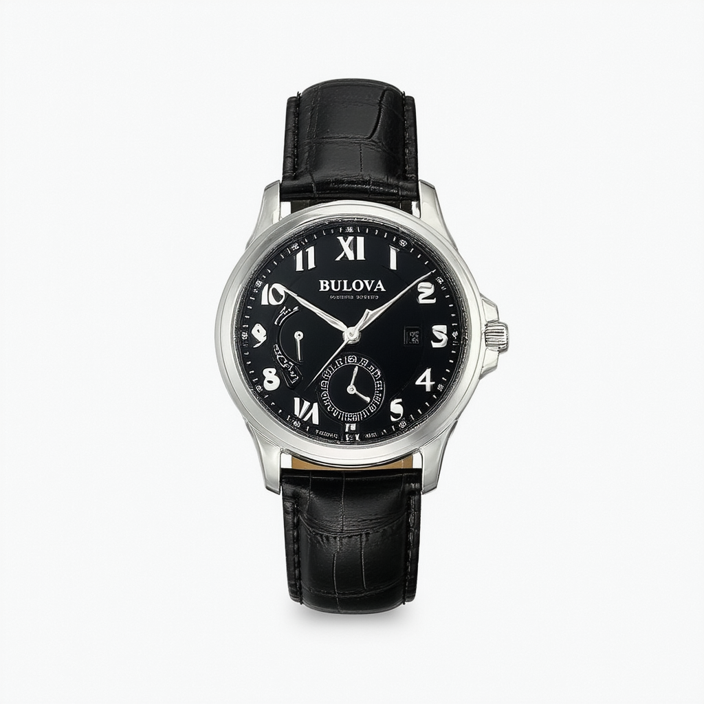 BULOVA Black Leather Watch-97B165
