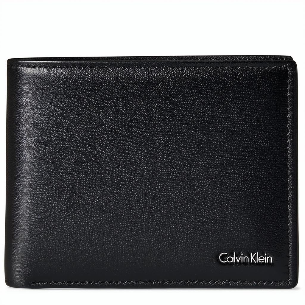Calvin Klein Men's Debossed Logo Bifold, Black, One Size