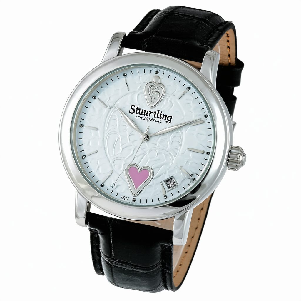 Stuhrling Original Women's 760.03 Symphony Heart Dial Leather Strap Watch