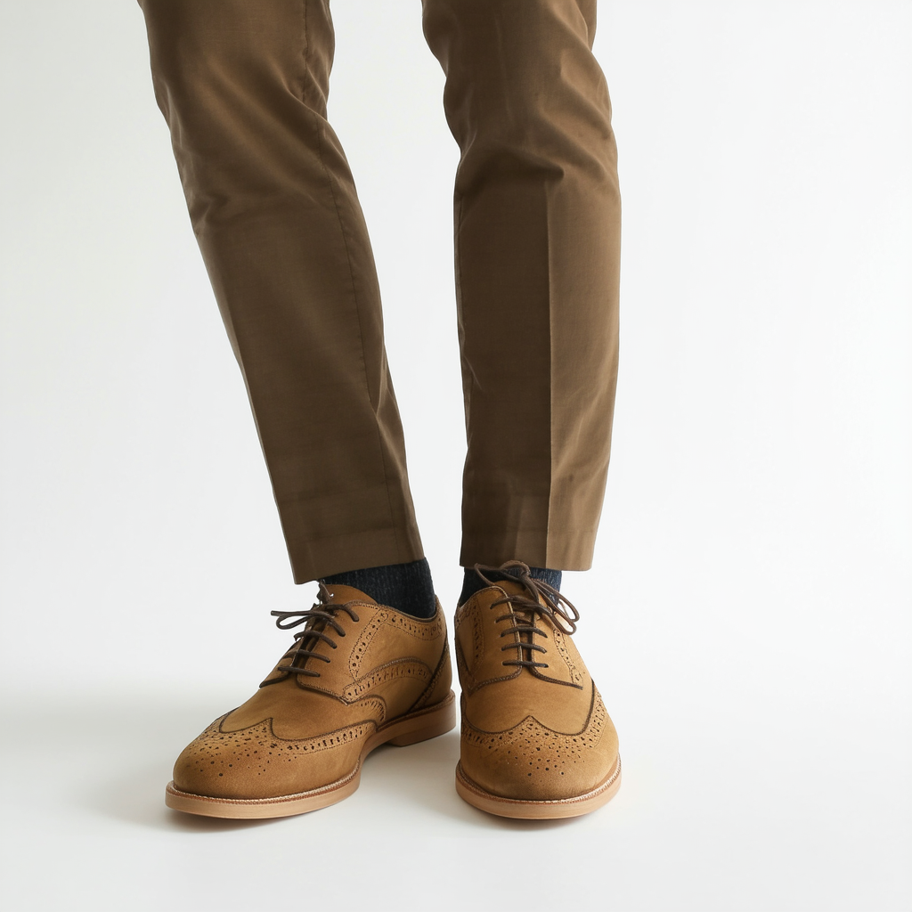 Cole Haan Mens Original Grand Wingtip Oxford, Ch British Tan Nubuck/Hawthorn, 12