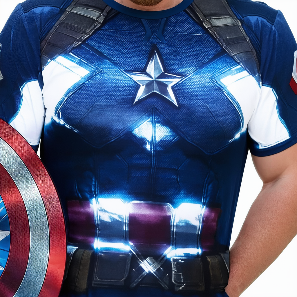 Marvel Big & Tall Classic Captain America Glow Men's Tops Short Sleeve Tee Shirt