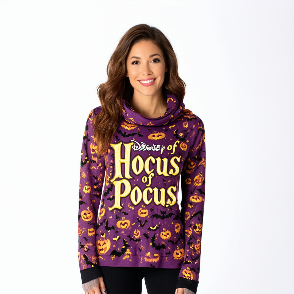 Disney Bunch of Hocus Pocus Women's Long Sleeve Cowl Neck Pullover