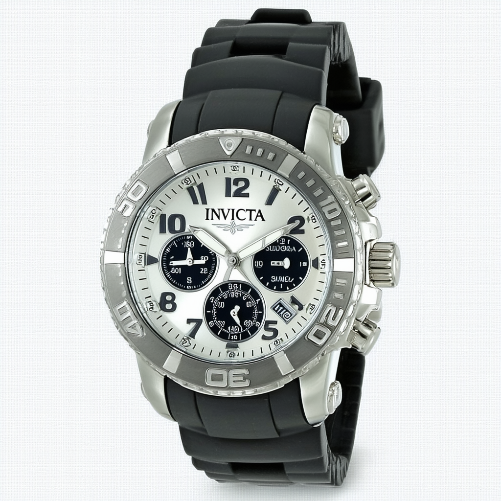 Invicta Men's 13920 Subaqua Noma III GMT Silver Dial Black Polyurethane Watch