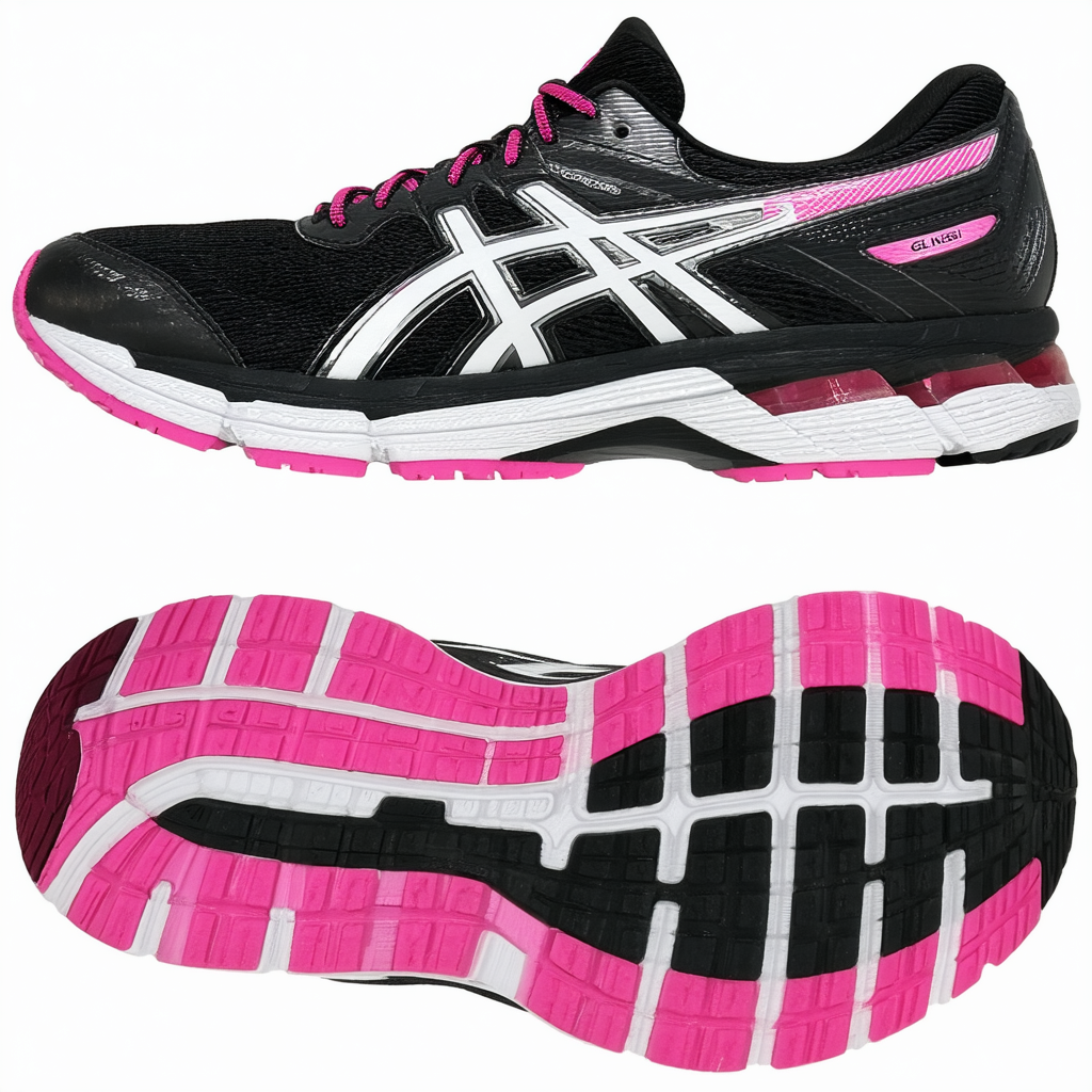 ASICS Women's Gel-Kinsei 5 Running Shoe,Black/Snow/Diva Pink,8 M US