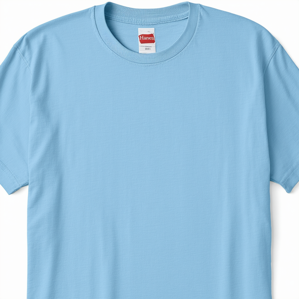 Hanes 6.1 oz. Tagless T-Shirt, 6XL, Light Blue
