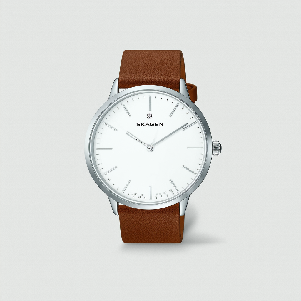 Skagen Women's SK233SSL1 SteelSilver DialWatch w/Brownband