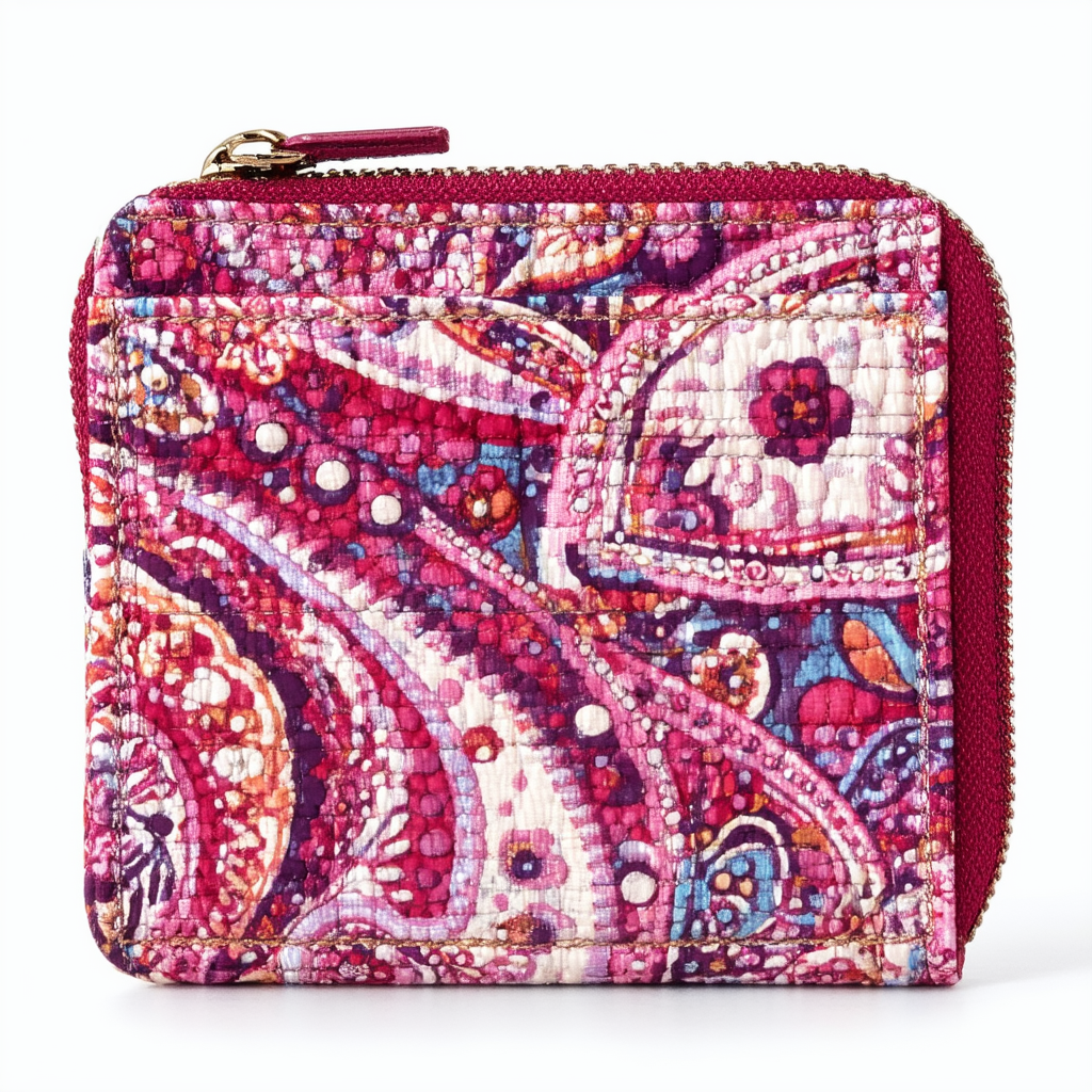 Vera Bradley Zip Id Case in Very Berry Paisley
