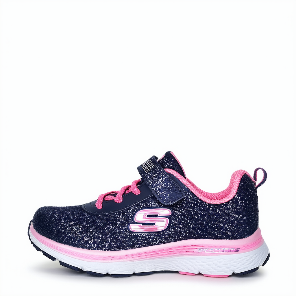 Skechers Kids Girl's GO Run 400-SPARKLE Sprinters Sneaker, NVPK, 2 Medium US Little Kid