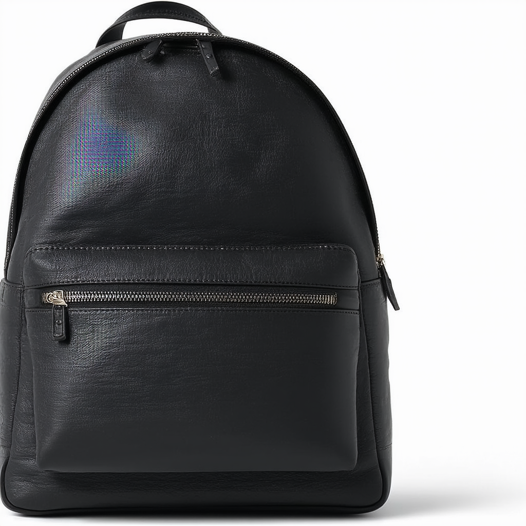 Cole Haan Men's Saunders Leather Zip Top Backpack (Black)