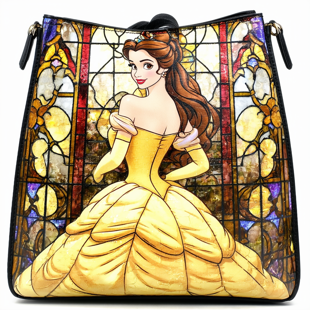 Disney Belle Beauty & The Beast Stained Glass Hobo Bag Handbag Mixed Bag Fast Shipping From NJ