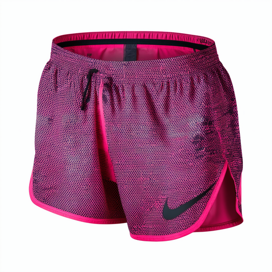Nike Womens Printed Tempo Running Shorts Pink/Black