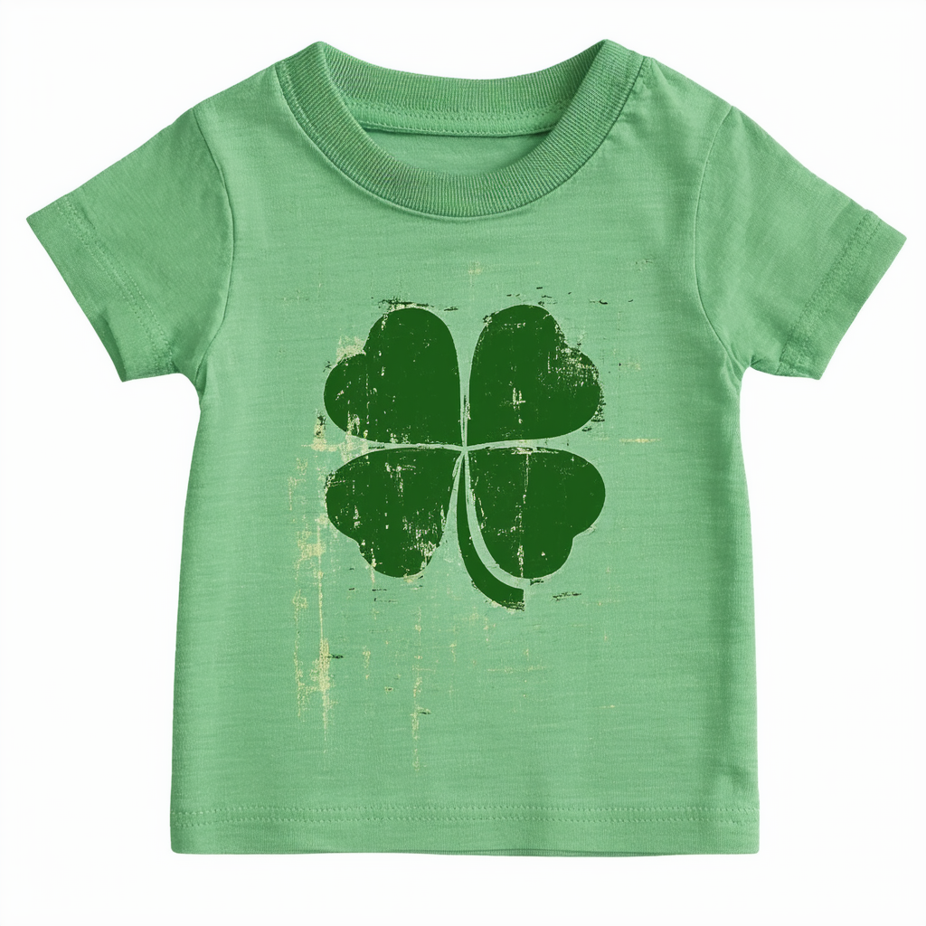 Threadrock Unisex Baby Distressed Four Leaf Clover Infant T-Shirt