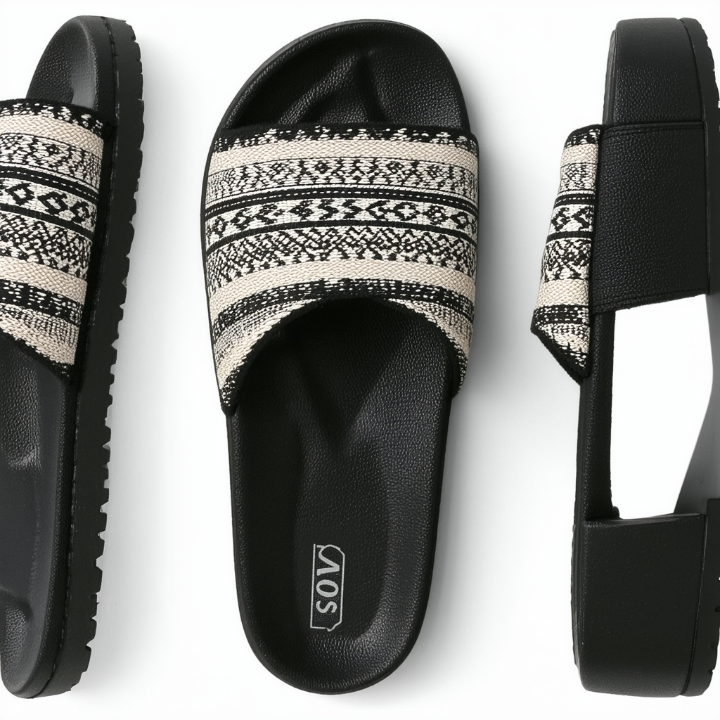 TOMS Womens' Black Tribal Tierra Sandals, Size 10