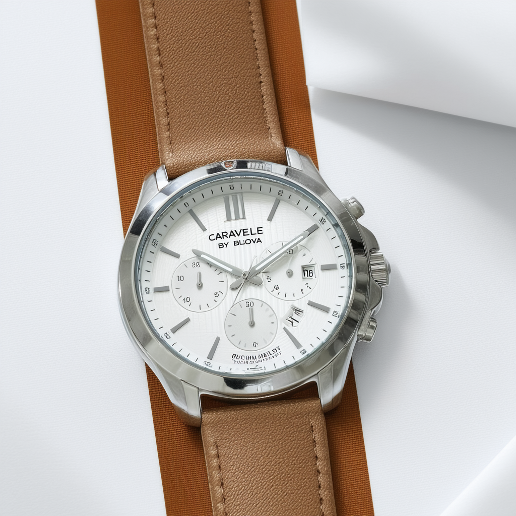 Caravelle by Bulova Men's 43B011 Bracelet Silver and White Dial Watch