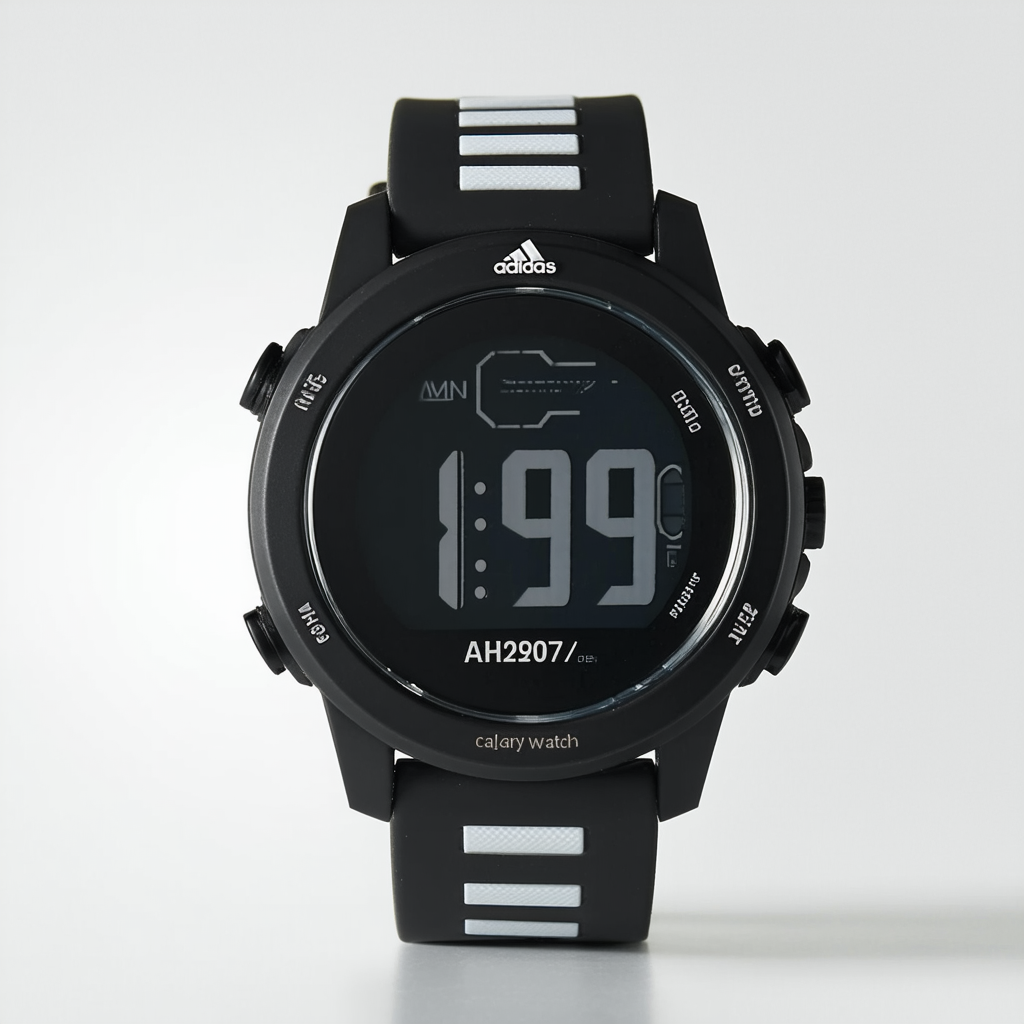 adidas Men's ADH2907 Calgary Digital Black Watch with Silicone Band