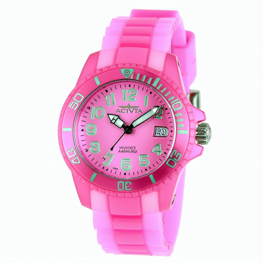 Activa By Invicta Women's AA201-002 Pink Dial Pink Plastic Watch