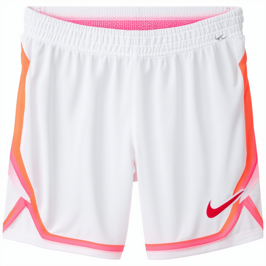 Nike Girl's Dry Softball Slider Shorts (Big Kids) White/Sunset Pulse/Sunset Pulse MD (10-12 Big Kid)