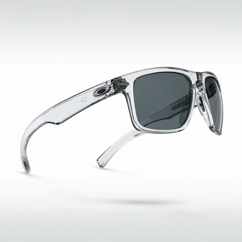 Oakley Mens Holbrook Sunglasses (OO9102) Clear/Silver Plastic - Polarized - 55mm