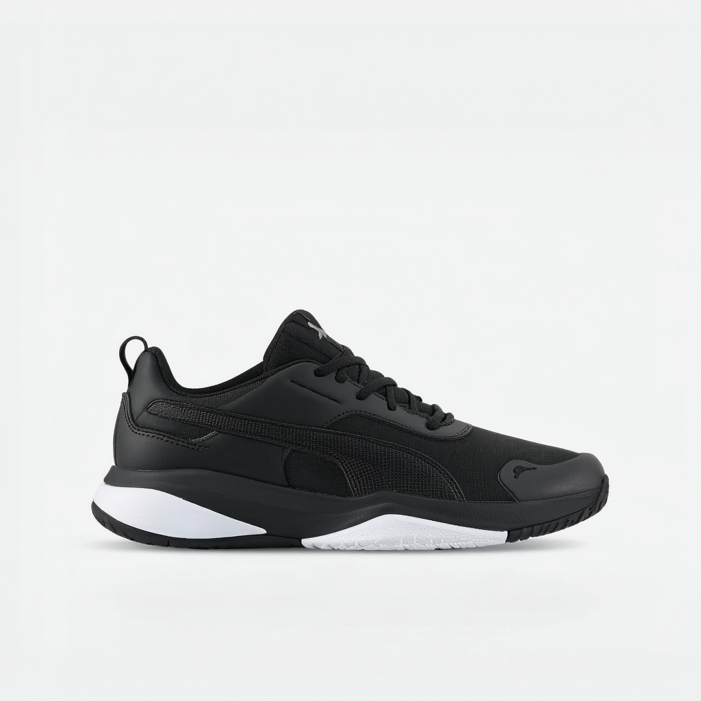 PUMA Men's Smash Sneaker, Black/White, 12 M US