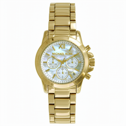 Michael Kors Women's MK5305 Gold Runway Mother-of-Pearl Dial Watch