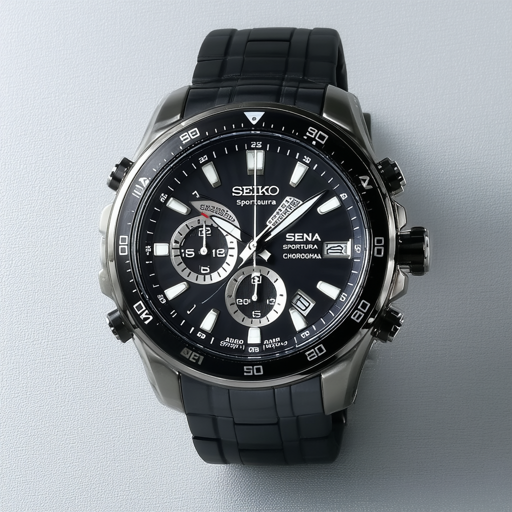 Seiko Men's SNA451 Sportura Alarm Chronograph Watch