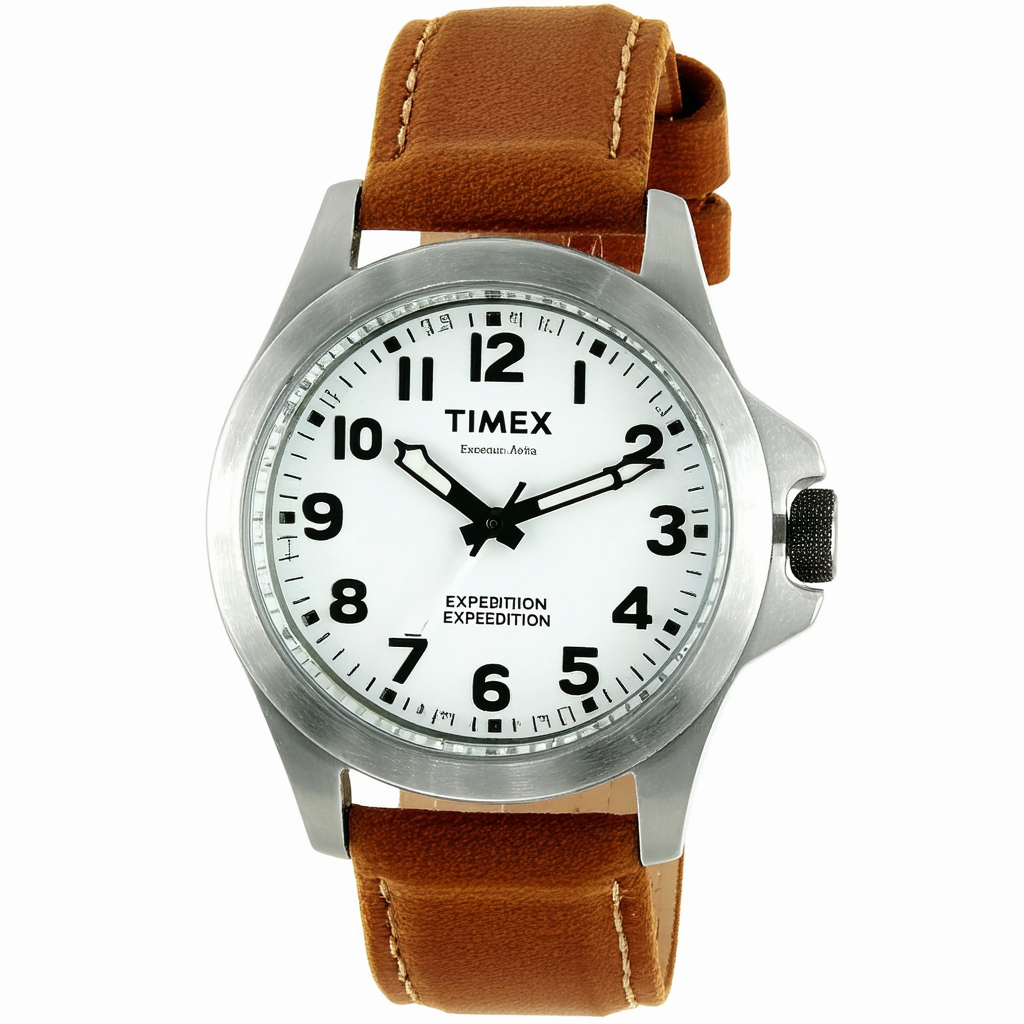 Timex Unisex T46231 Expedition Metal Field Analog Brown Leather Strap Watch