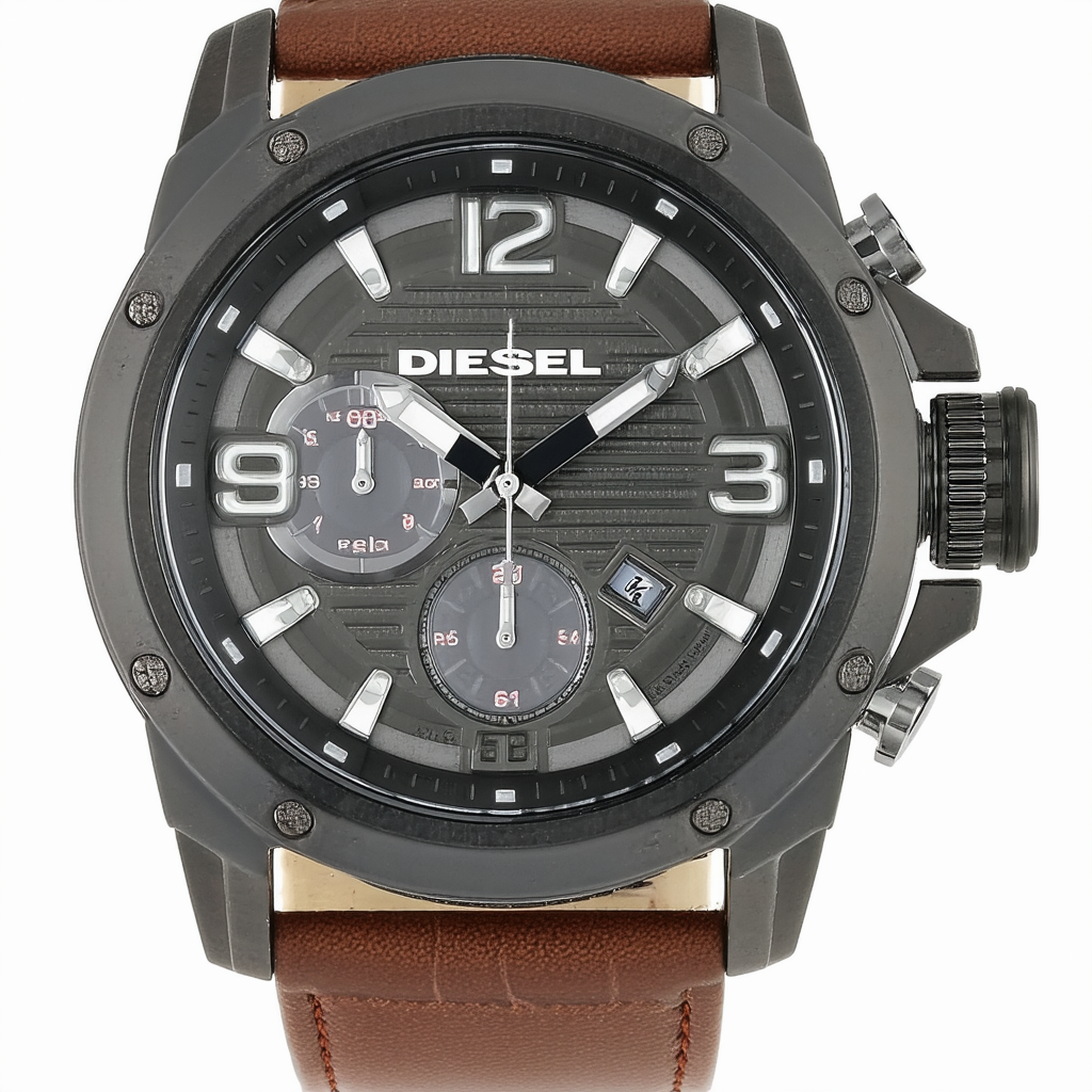Diesel Men's DZ7332 Mr Daddy 2.0 Gunmetal Brown Leather Watch