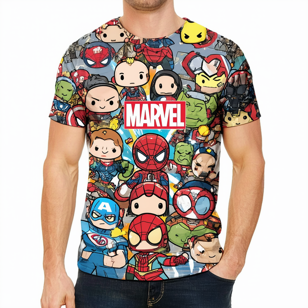 Men's Marvel Kawaii Hero Shot T-Shirt