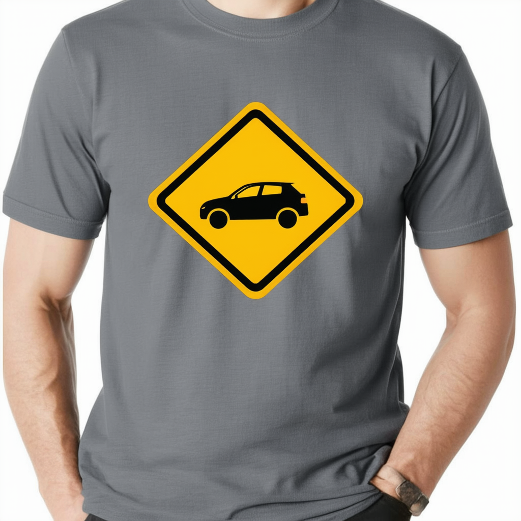 CafePress Slow Moving Vehicle Sign Ash Grey T Shirt 100% Cotton T-Shirt