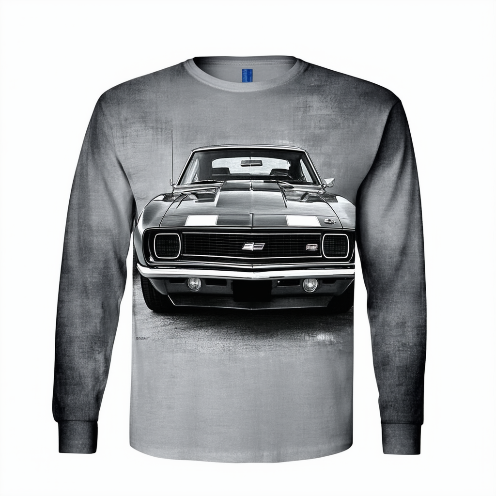 Chevrolet Classic Camaro Metal Unisex Adult Long-Sleeve T Shirt for Men and Women