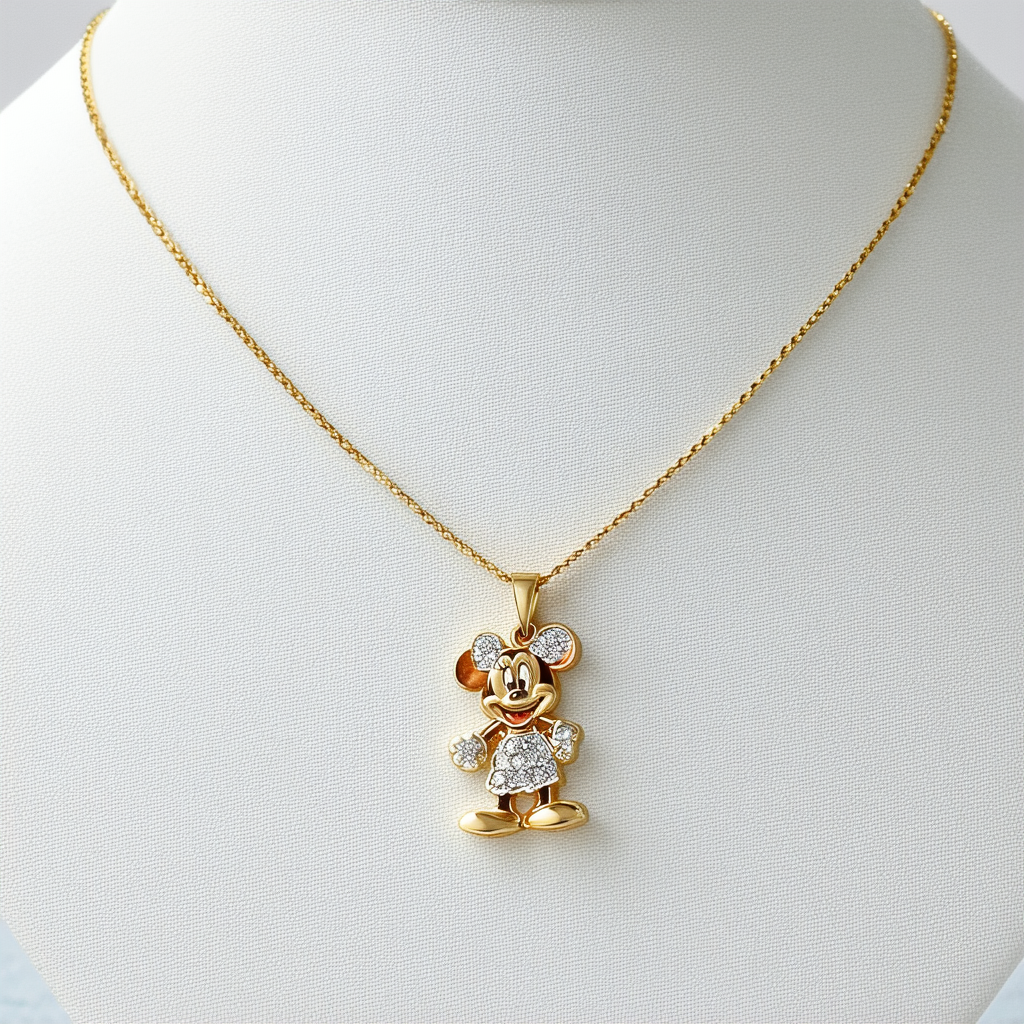 Disney Jewelry for Women 10KT Yellow Gold Pendant Necklace with 18 Inch Chain