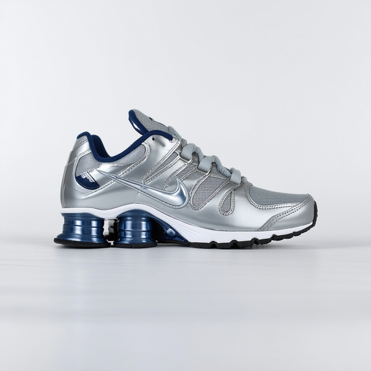 Nike Shox Turbo 11 BG (GS) Big Kids Metallic Silver/Obbsidian-Metallic Boys Shoes 407772-002-7