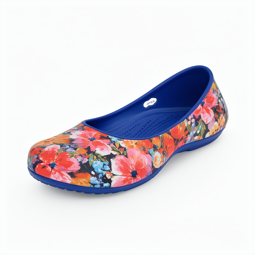 crocs Women's Eve Graphic Ballet Flat, Flower