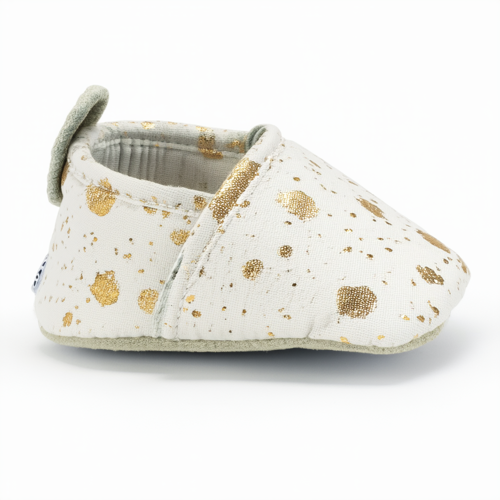TOMS Tiny Cunas Gold Foil Snow Spots 10010755 Infant Size
